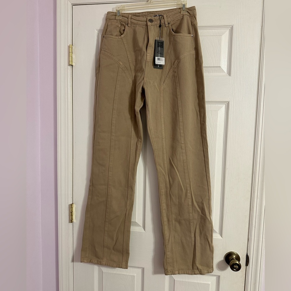 Couture Club Tan High-Waisted Pants